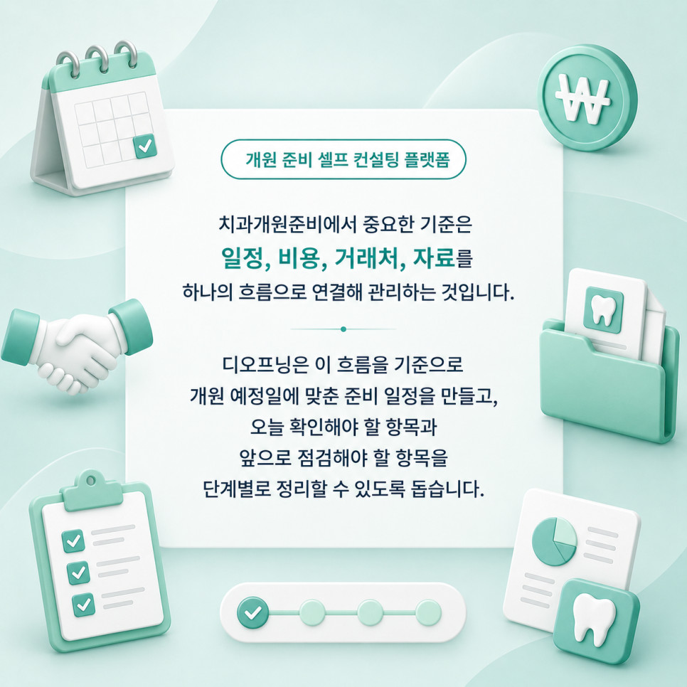 치과개원준비물 진료 장비 소모품 가구 전산 간판 홍보물 필요한 목록 체크 기준