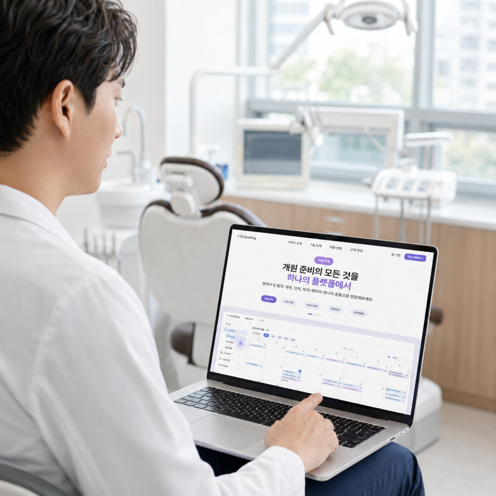 치과개원컨설팅 15년 노하우 기반 디오프닝 온라인 셀프 개원 플랫폼 개념