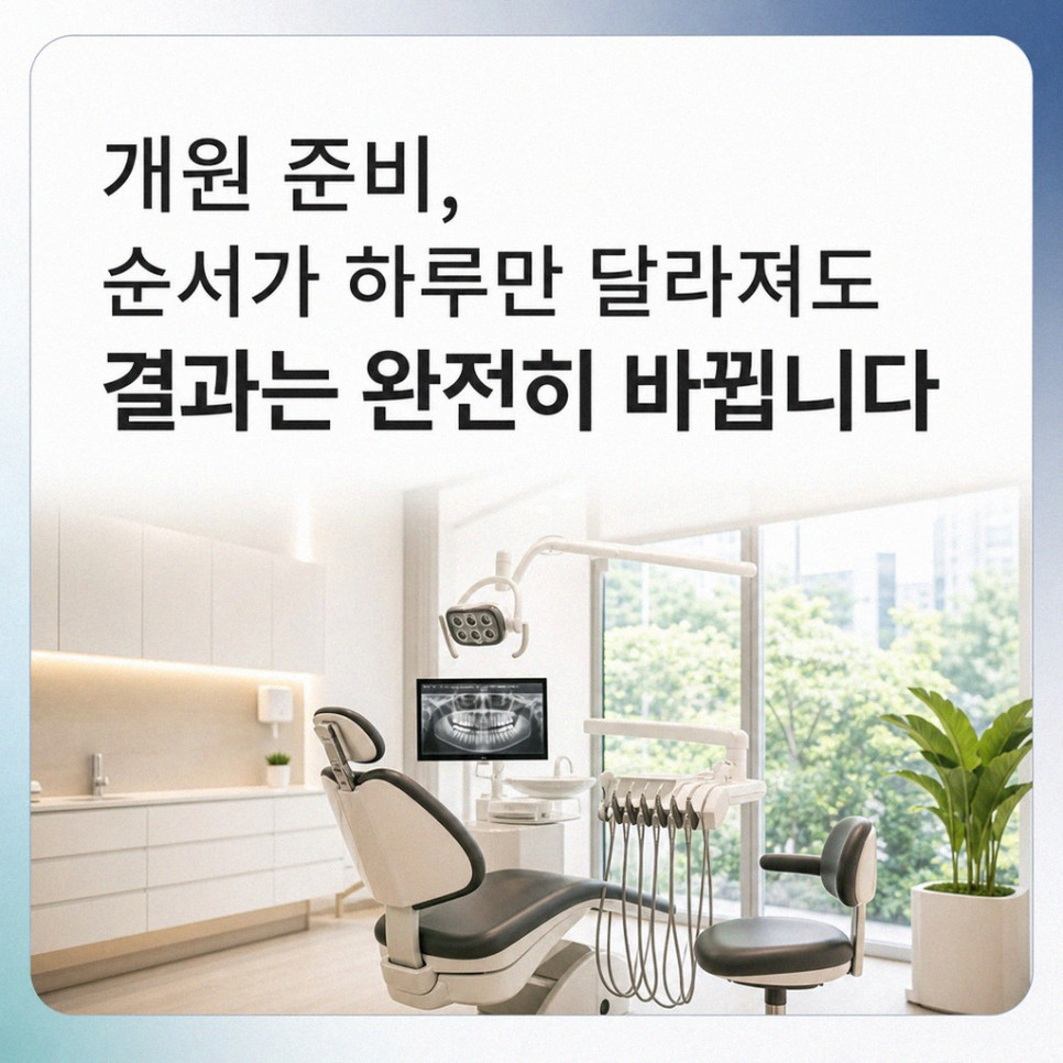 개원 일정과 체크리스트 화면