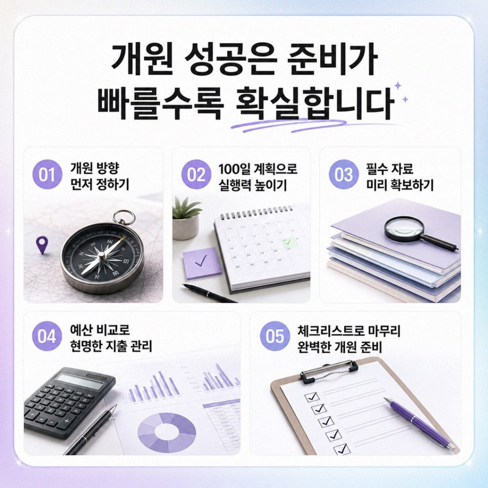 개원 거래처 견적을 비교하는 장면