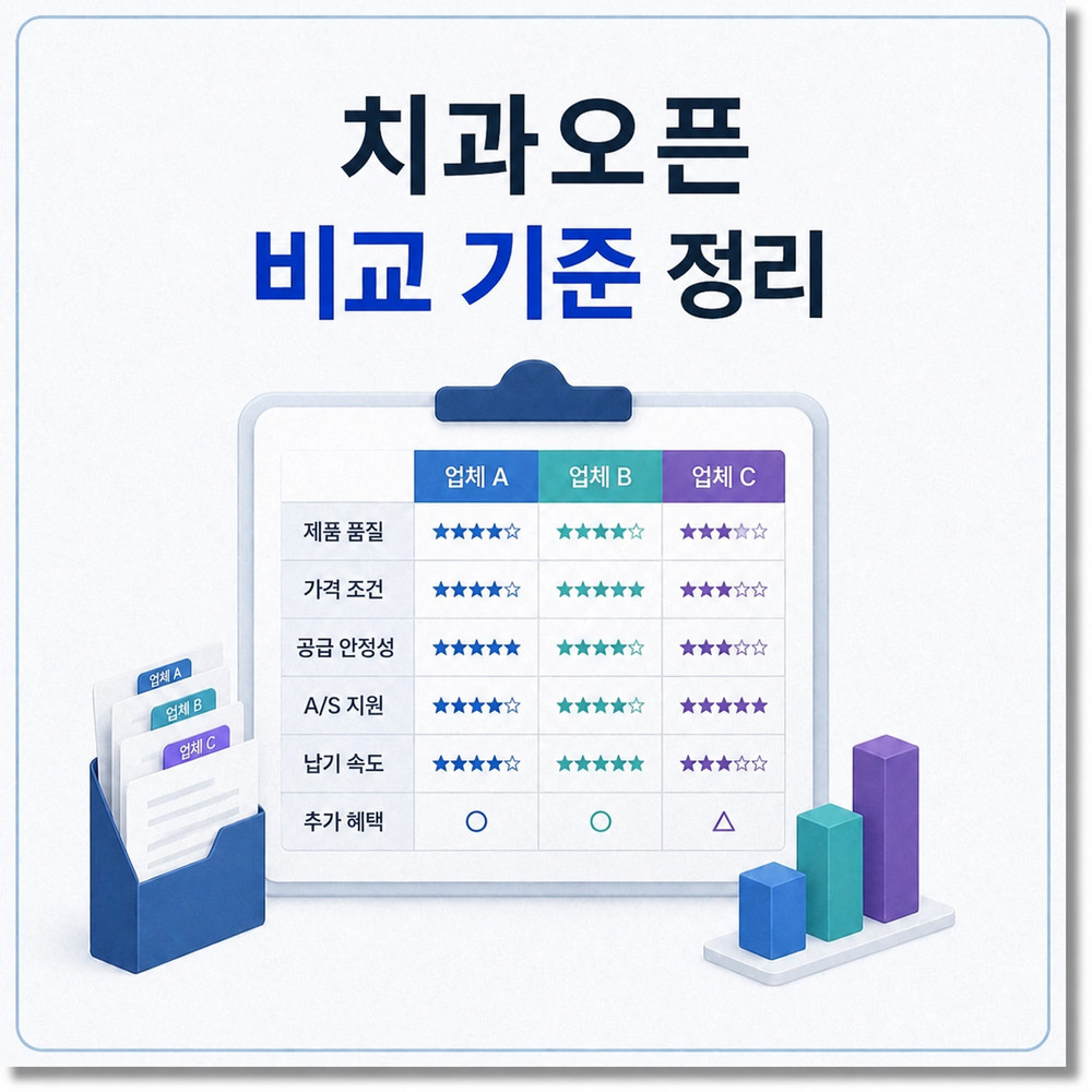 재료 거래처를 알아보는 치과오픈 준비 상담 과정
