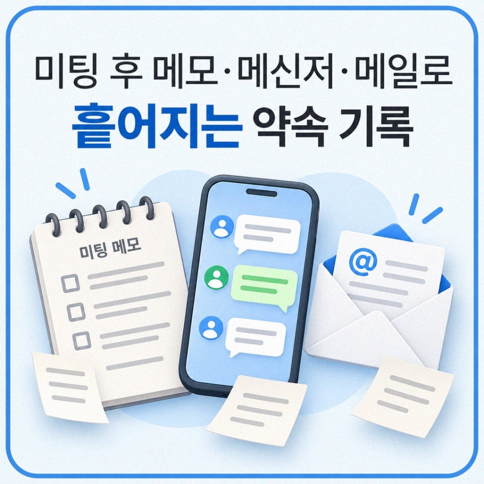 메모장과 메신저와 메일에 나뉘어 쌓이는 미팅 기록을 한곳에 모으는 문서화 방식
